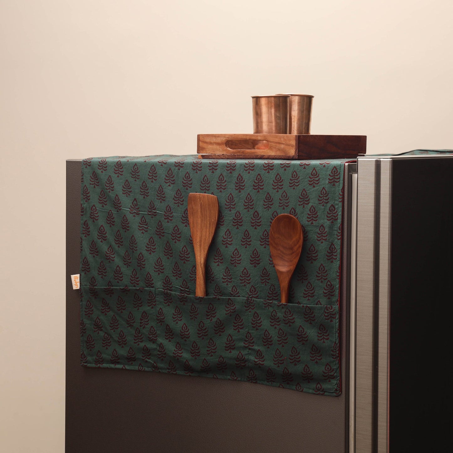 Handmade fridge top cover with multiple pockets 16