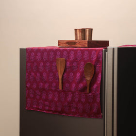 Handmade fridge top cover with multiple pockets 17