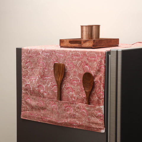 Handmade fridge top cover with multiple pockets 17