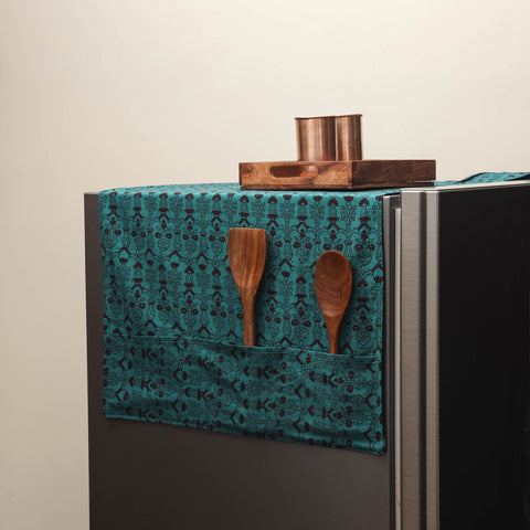 Handmade fridge top cover with multiple pockets 19