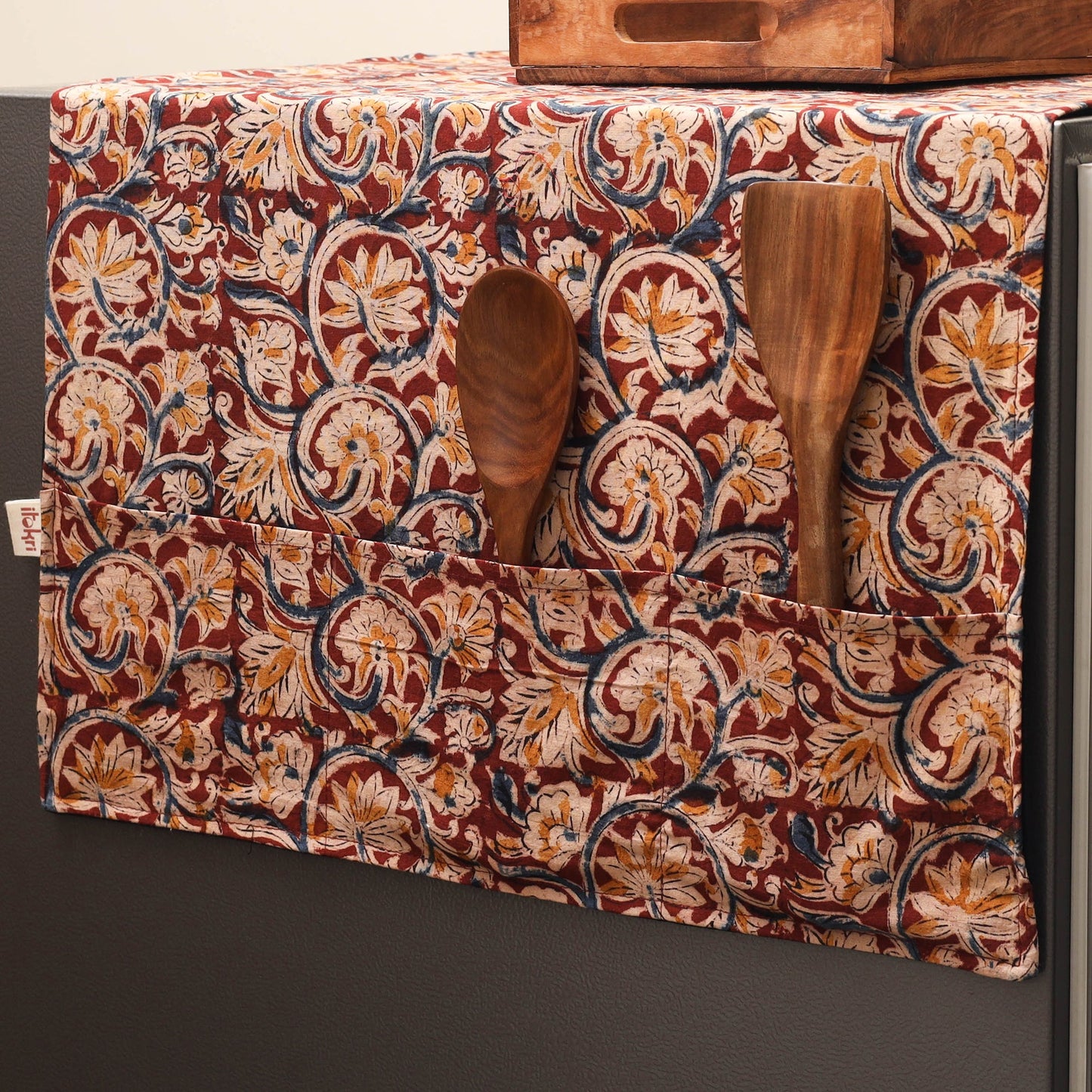 Handmade fridge top cover with multiple pockets 19