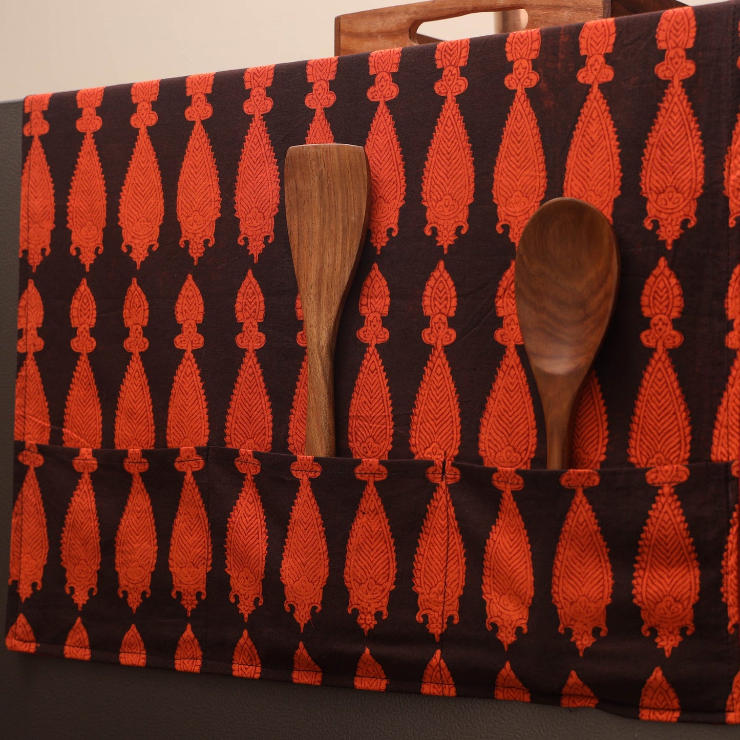 Handmade fridge top cover with multiple pockets 21