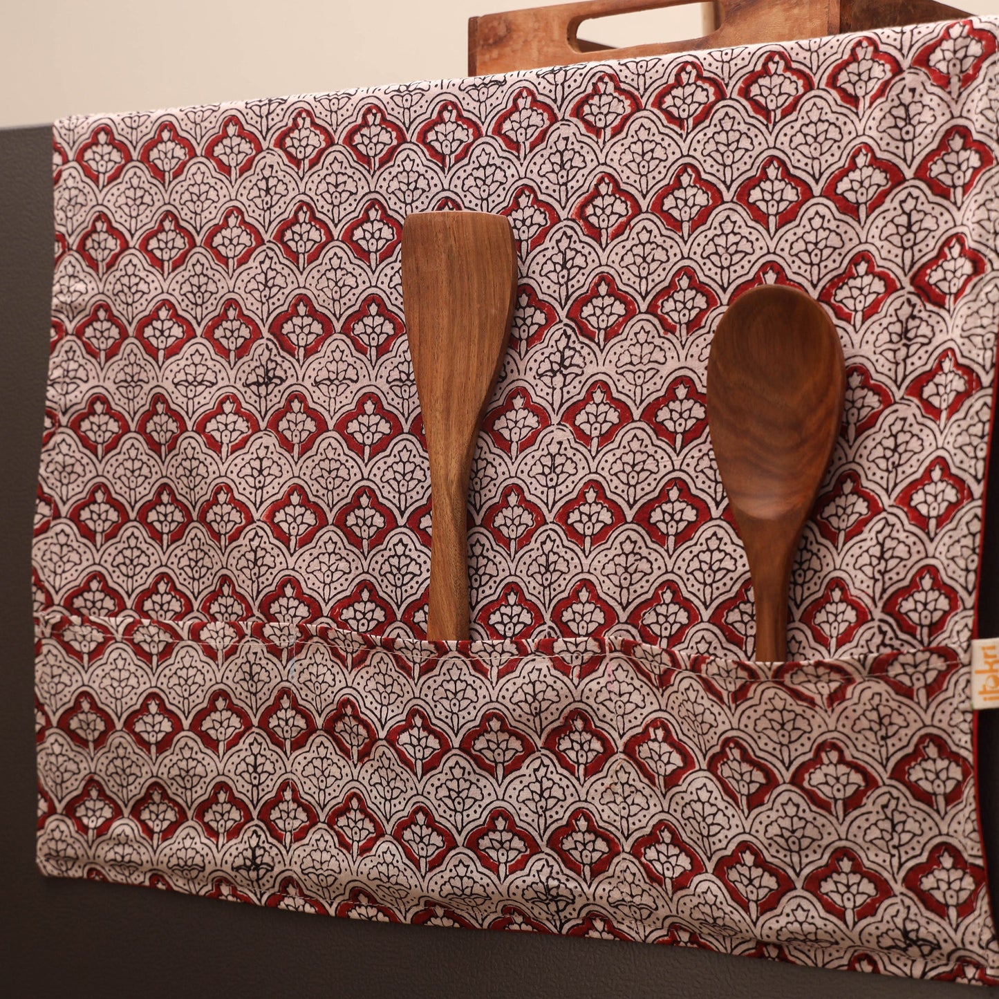 Handmade fridge top cover with multiple pockets 22