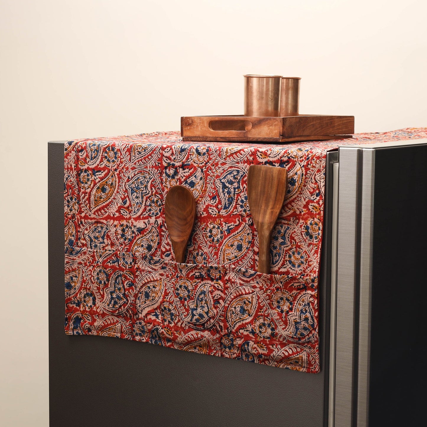 Handmade fridge top cover with multiple pockets 22