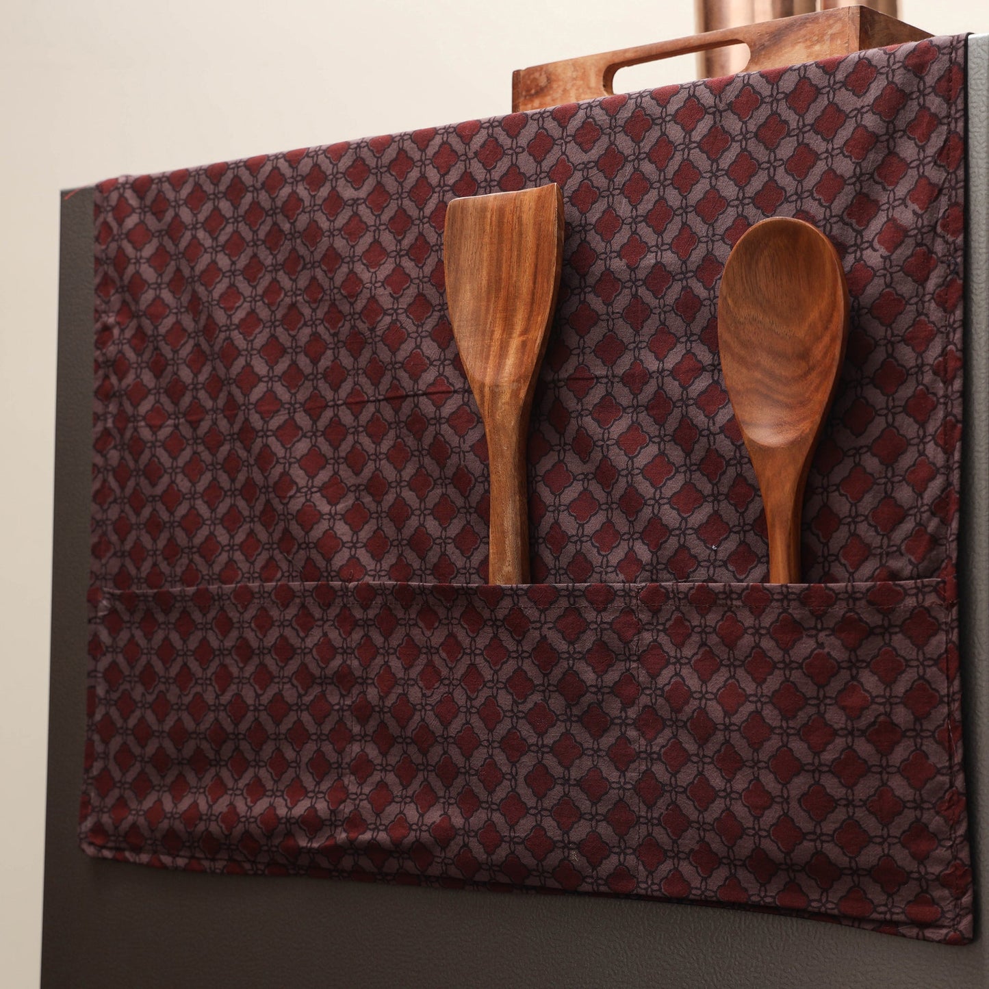 Handmade fridge top cover with multiple pockets 22