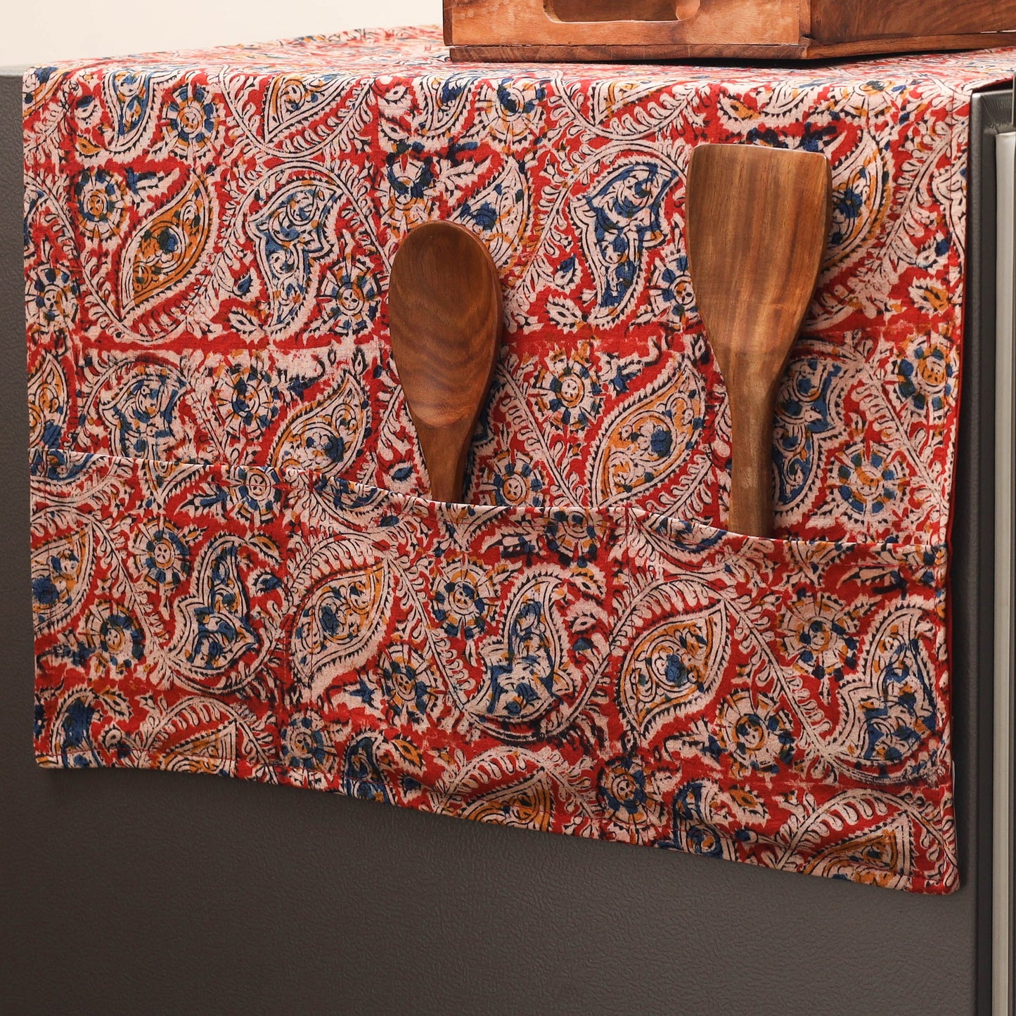 Handmade fridge top cover with multiple pockets 22