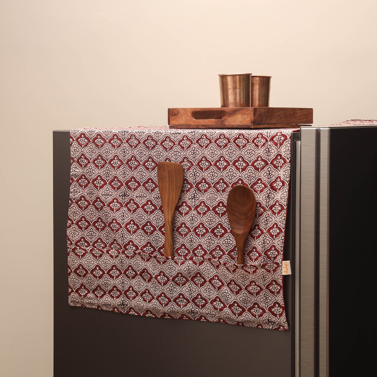 Handmade fridge top cover with multiple pockets 22
