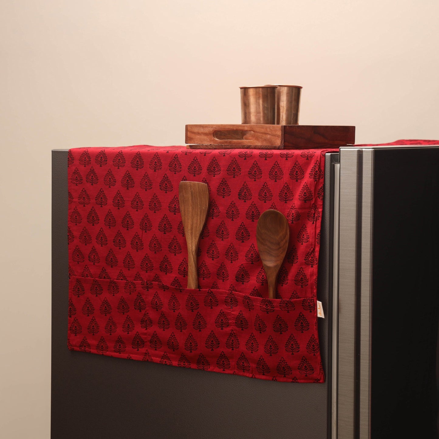 Handmade fridge top cover with multiple pockets 23