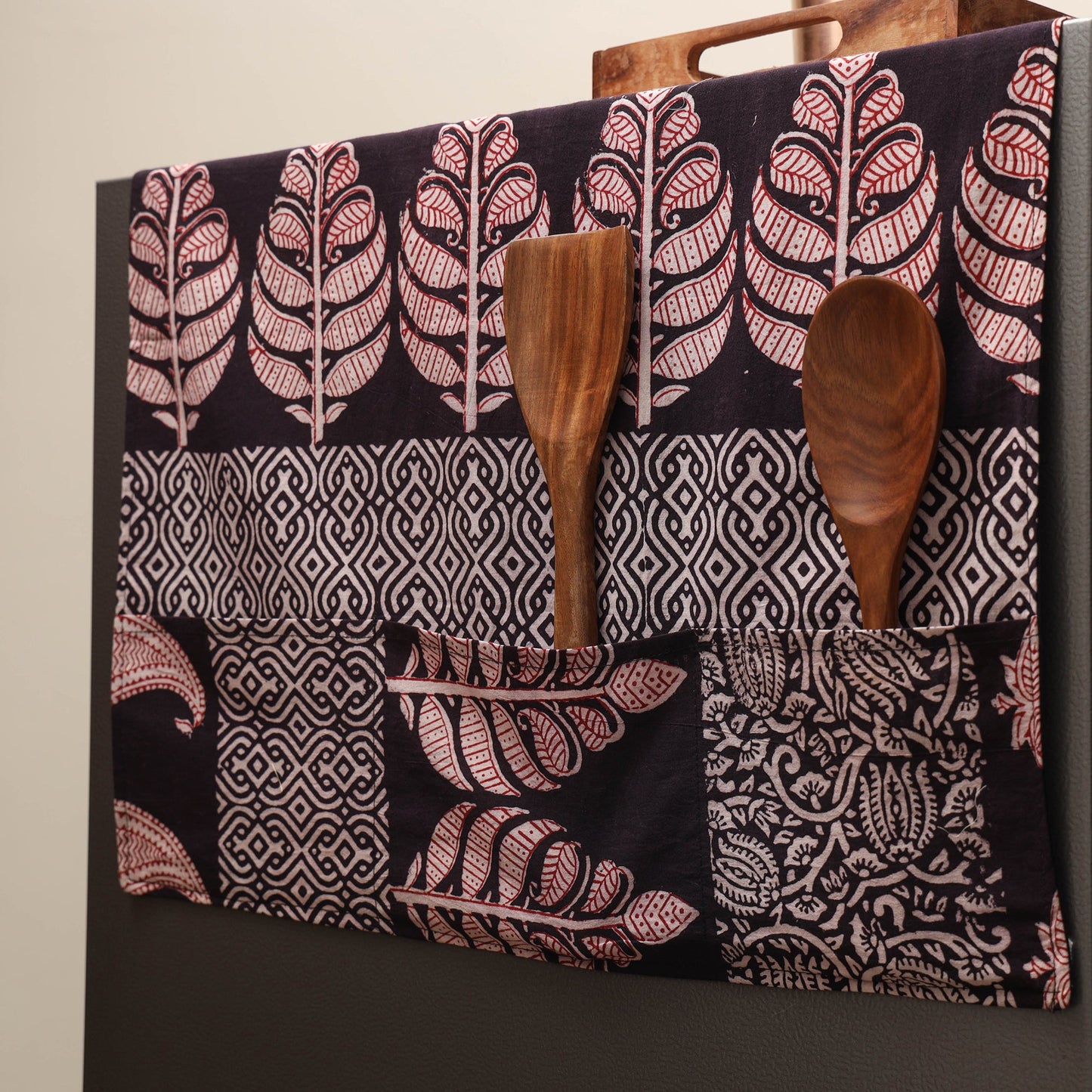 Handmade fridge top cover with multiple pockets 23