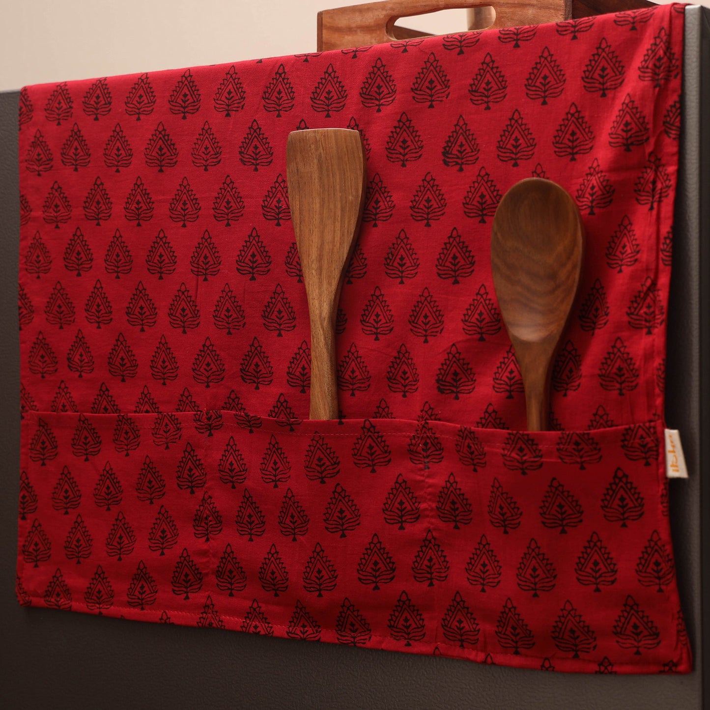 Handmade fridge top cover with multiple pockets 23