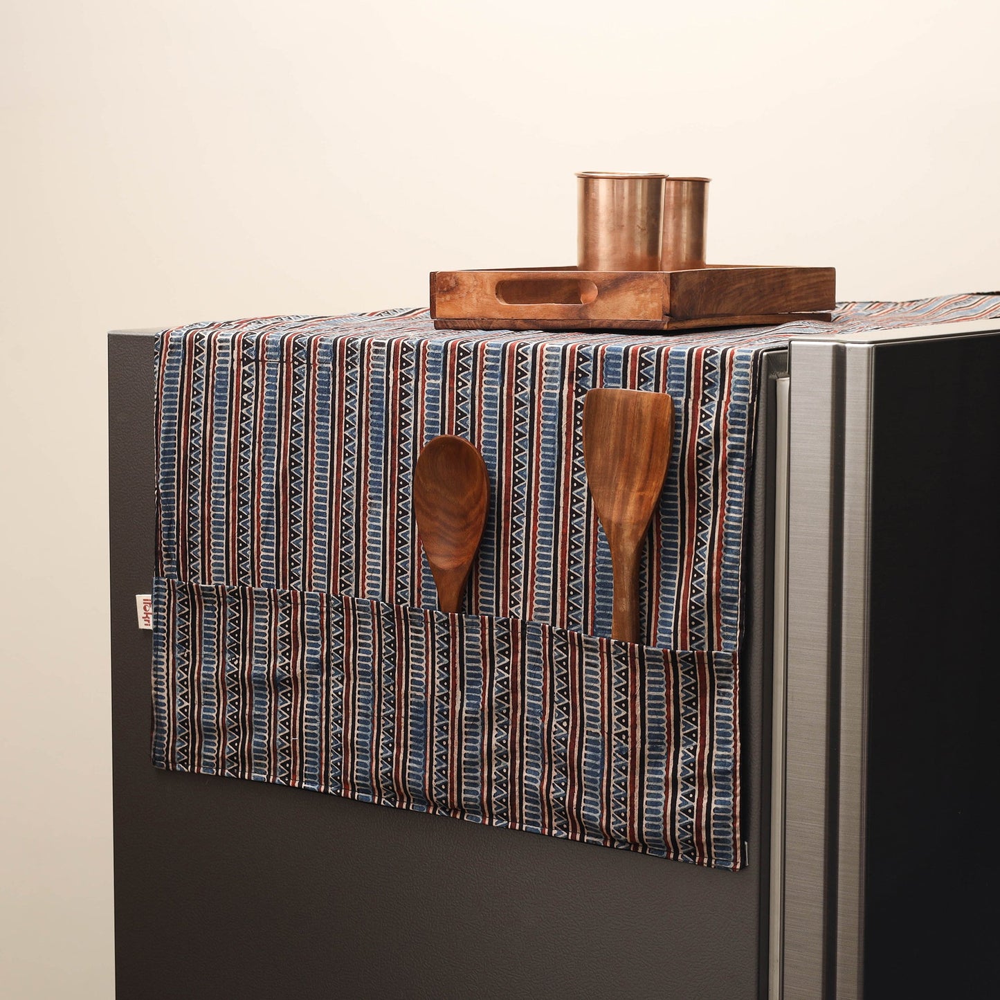 Handmade fridge top cover with multiple pockets 23