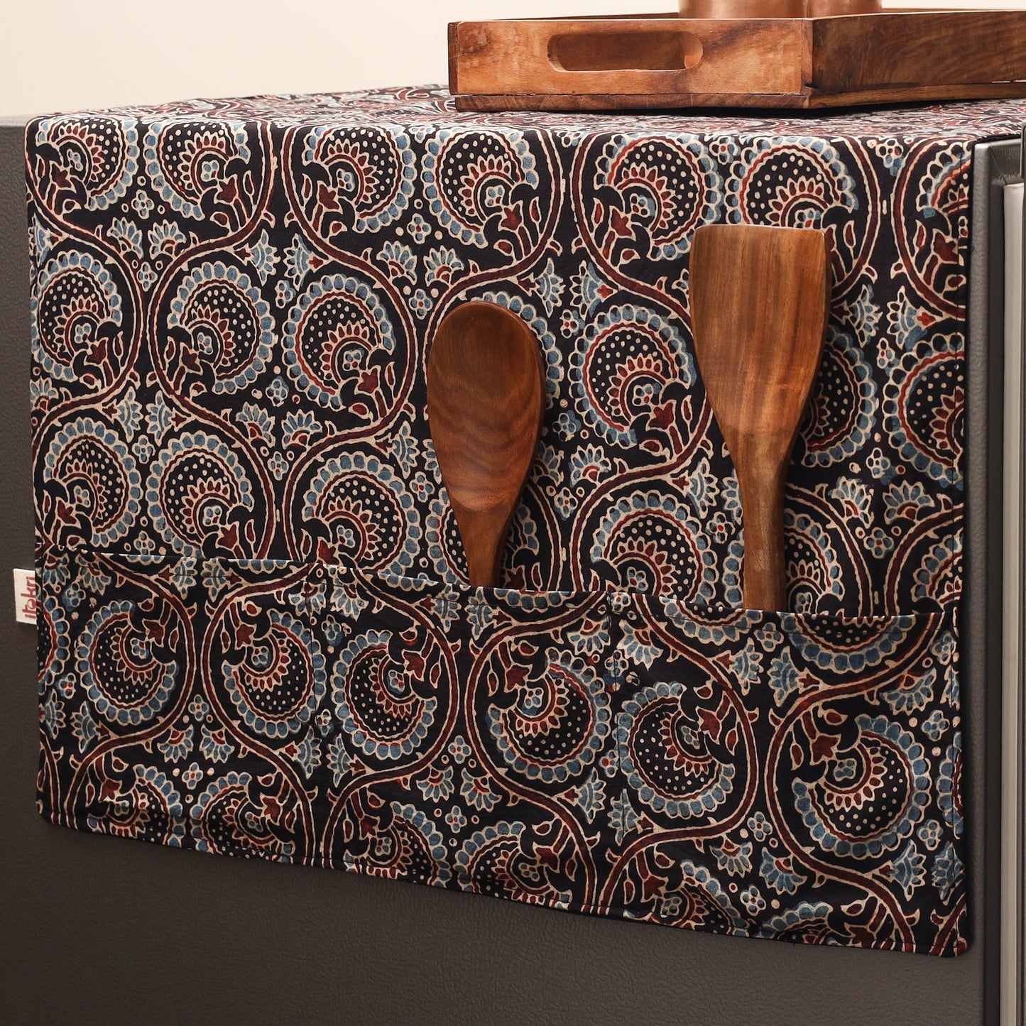Handmade fridge top cover with multiple pockets 24