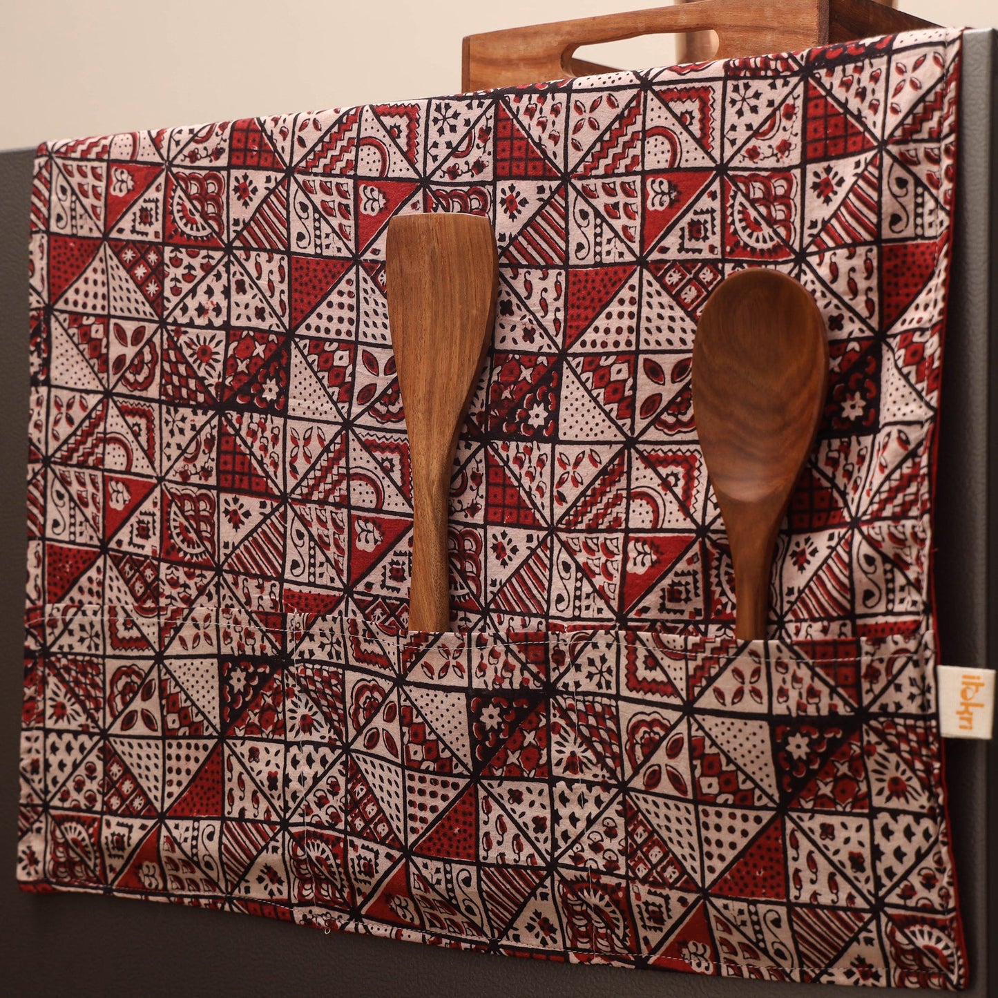 Handmade fridge top cover with multiple pockets 24