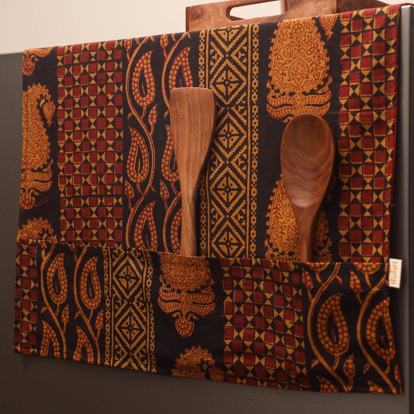 Handmade fridge top cover with multiple pockets 25