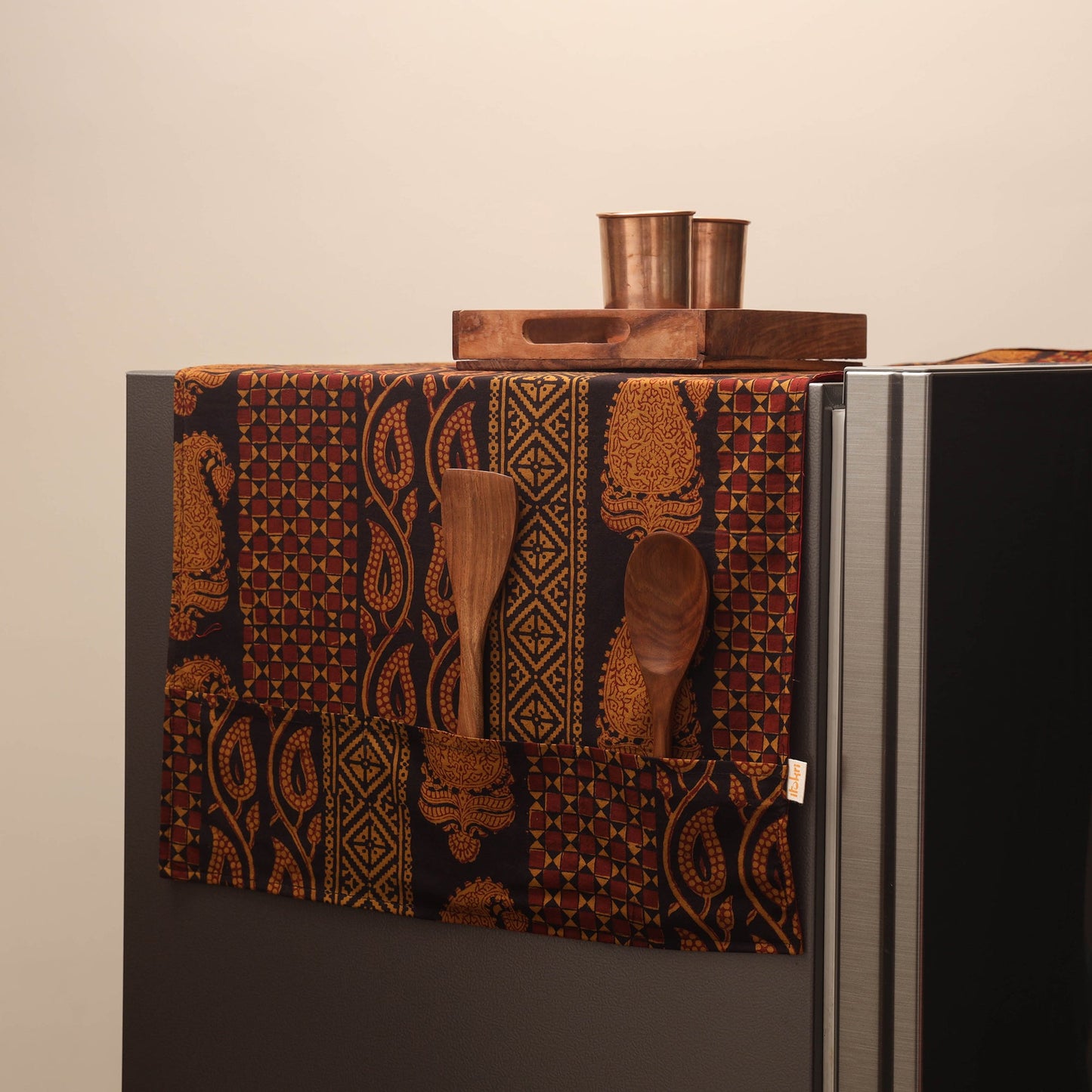 Handmade fridge top cover with multiple pockets 25