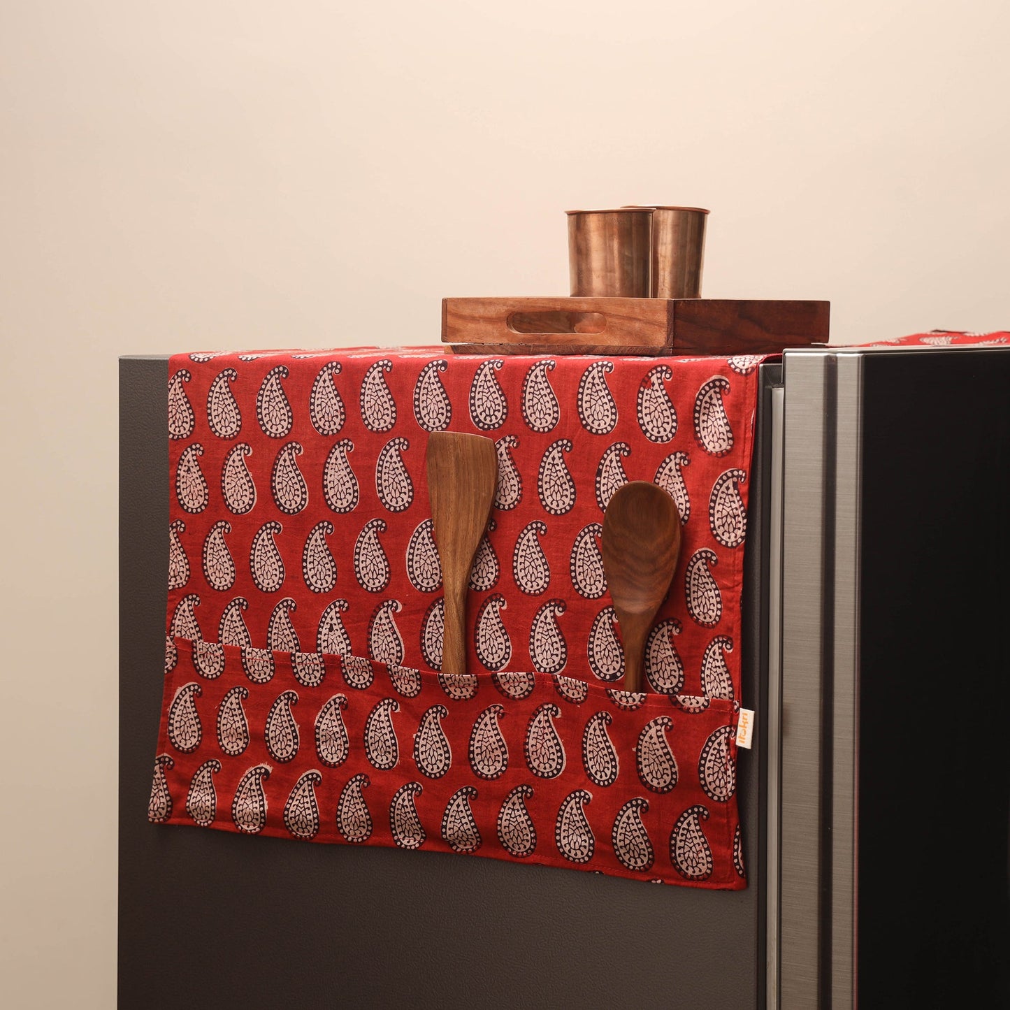 Handmade fridge top cover with multiple pockets 26