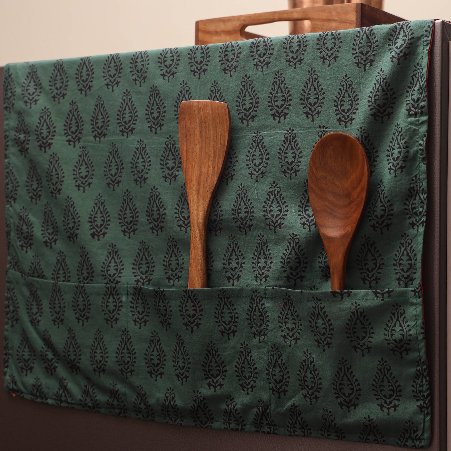 Handmade fridge top cover with multiple pockets 27