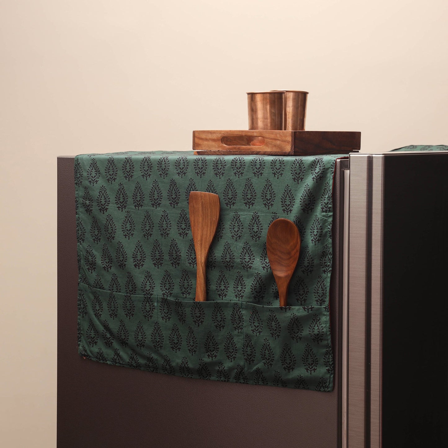 Handmade fridge top cover with multiple pockets 27