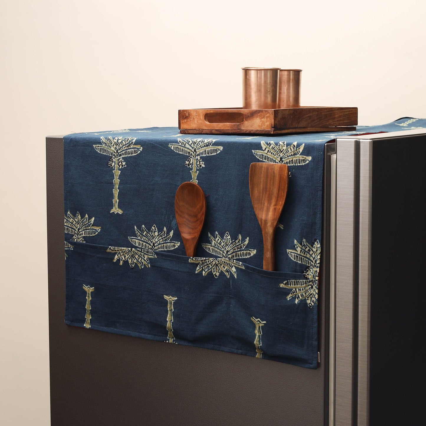 Handmade fridge top cover with multiple pockets 27
