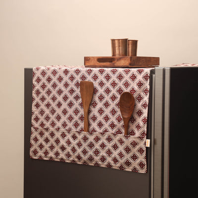 Handmade fridge top cover with multiple pockets 28