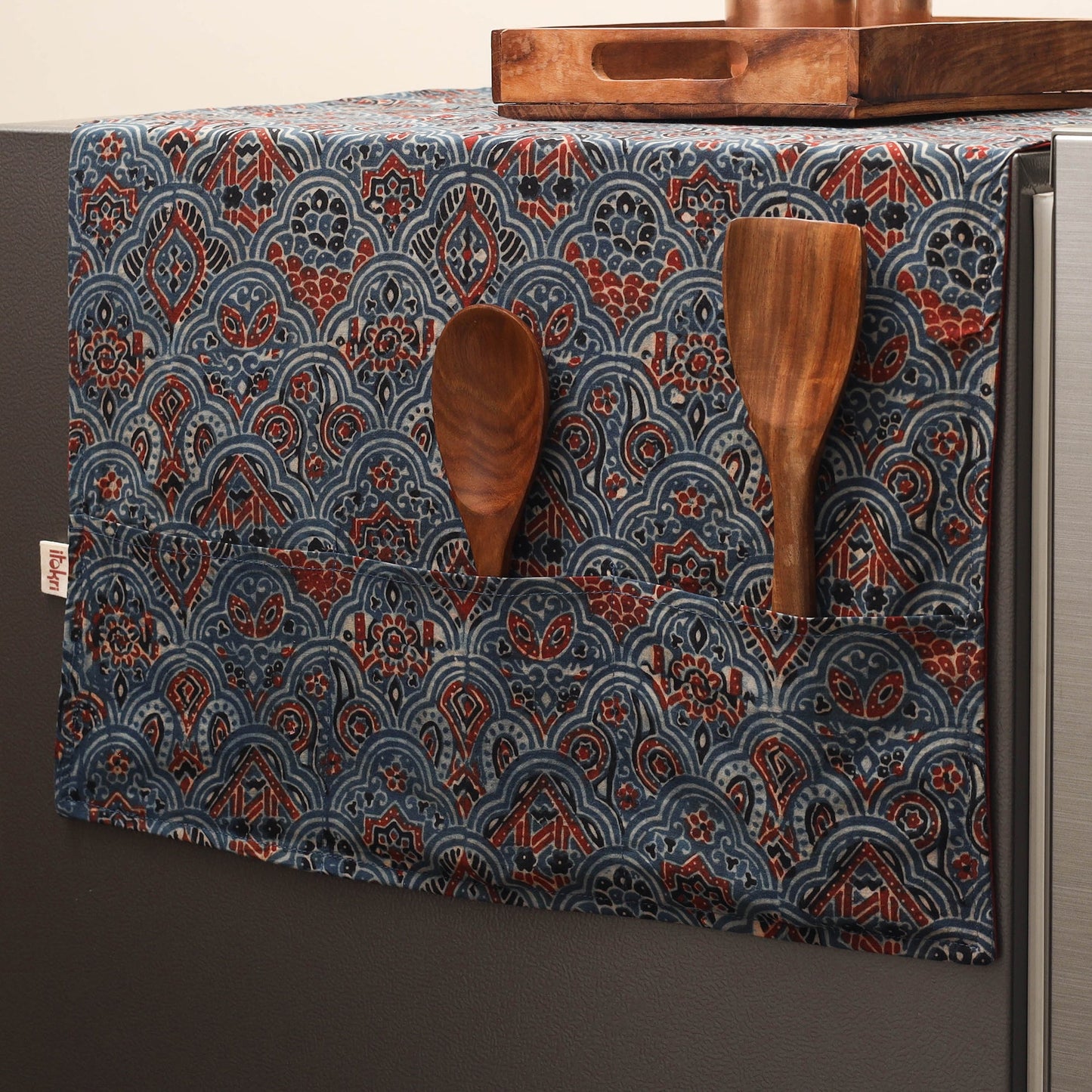 Handmade fridge top cover with multiple pockets 30