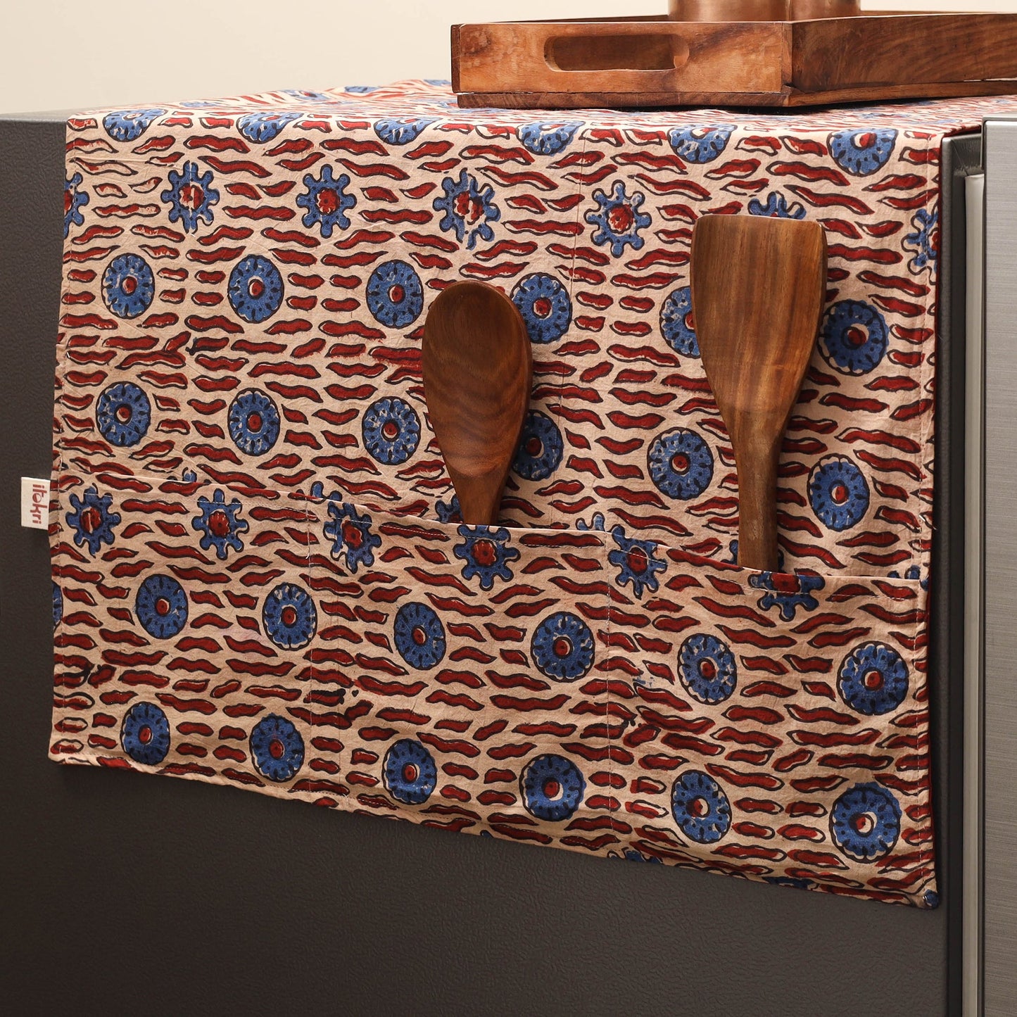 Handmade fridge top cover with multiple pockets 31