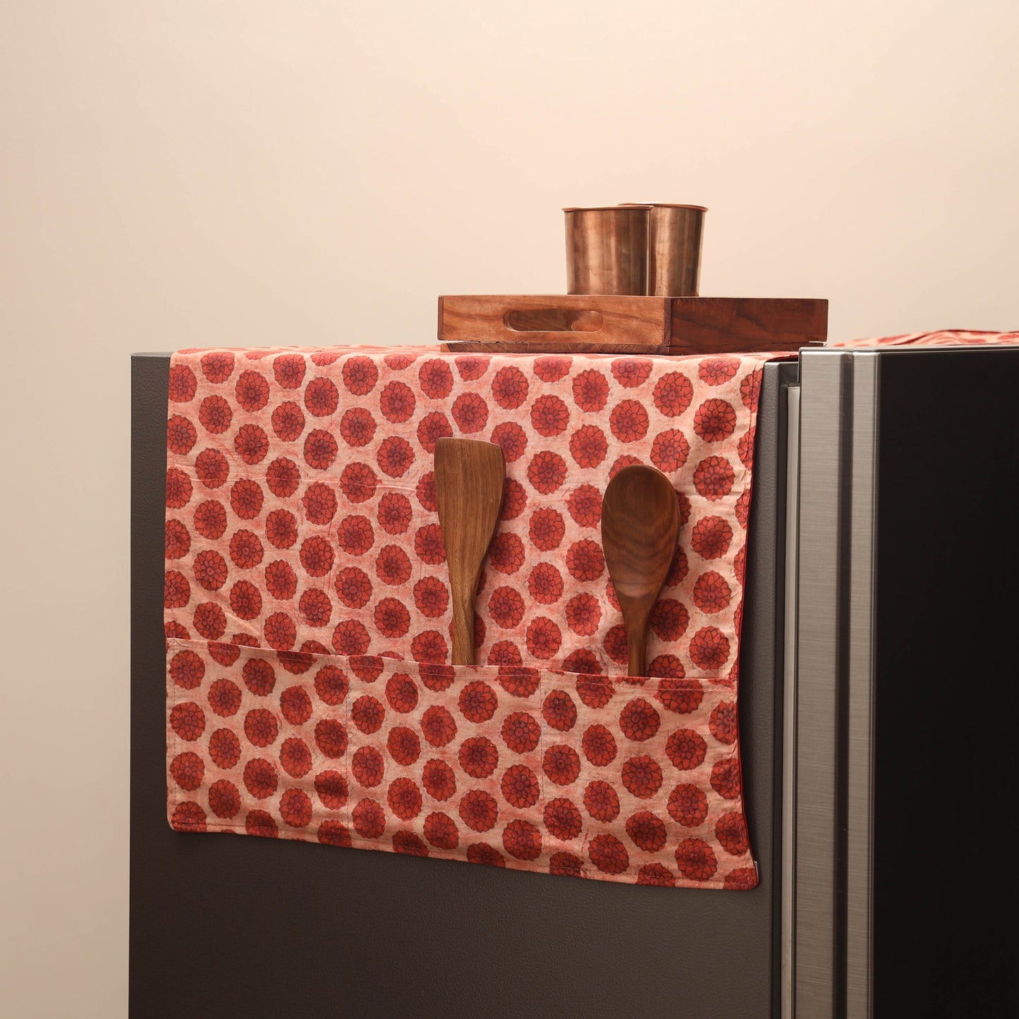 Handmade fridge top cover with multiple pockets 32