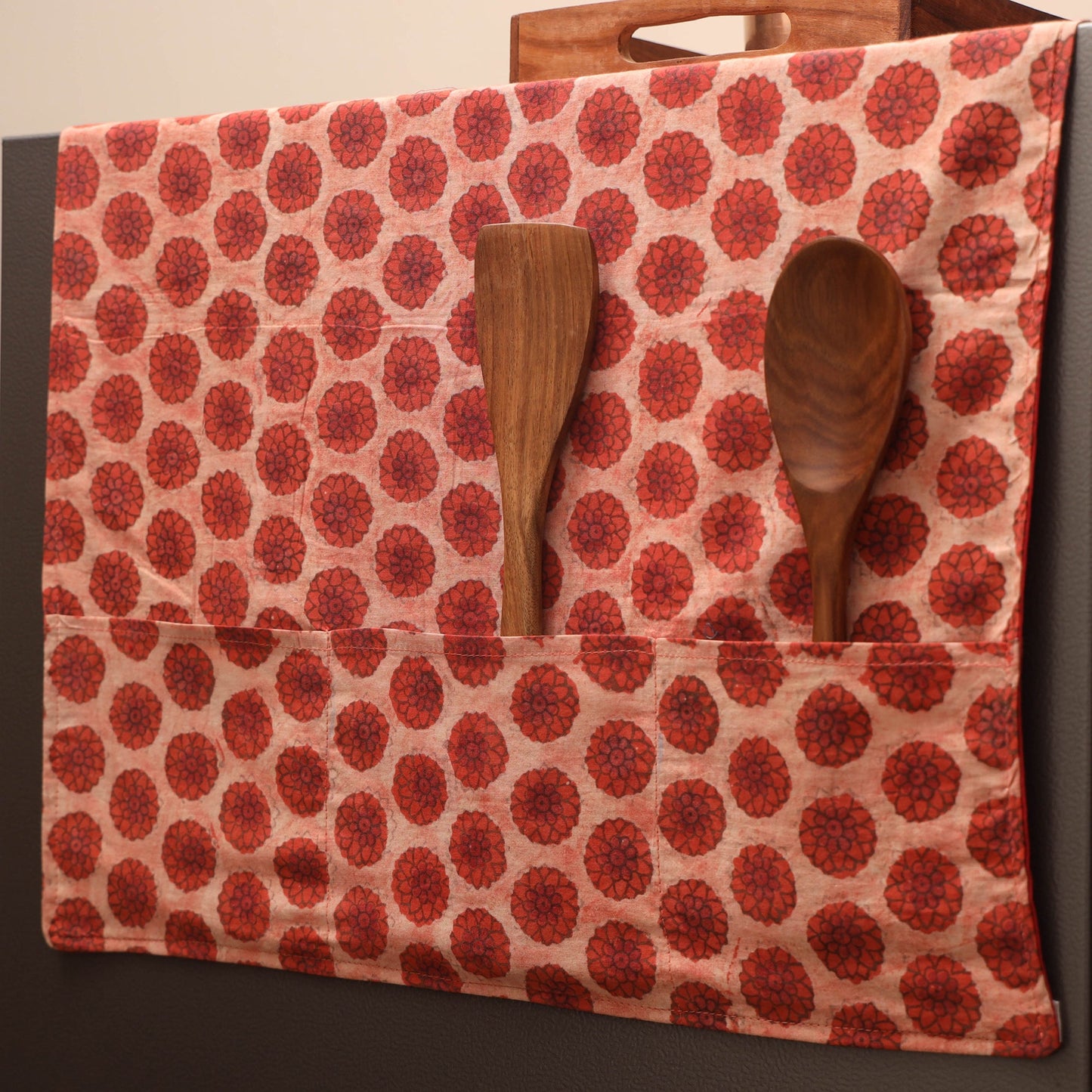 Handmade fridge top cover with multiple pockets 32