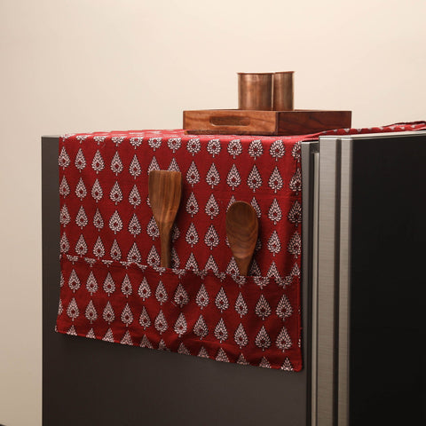 Handmade fridge top cover with multiple pockets 32