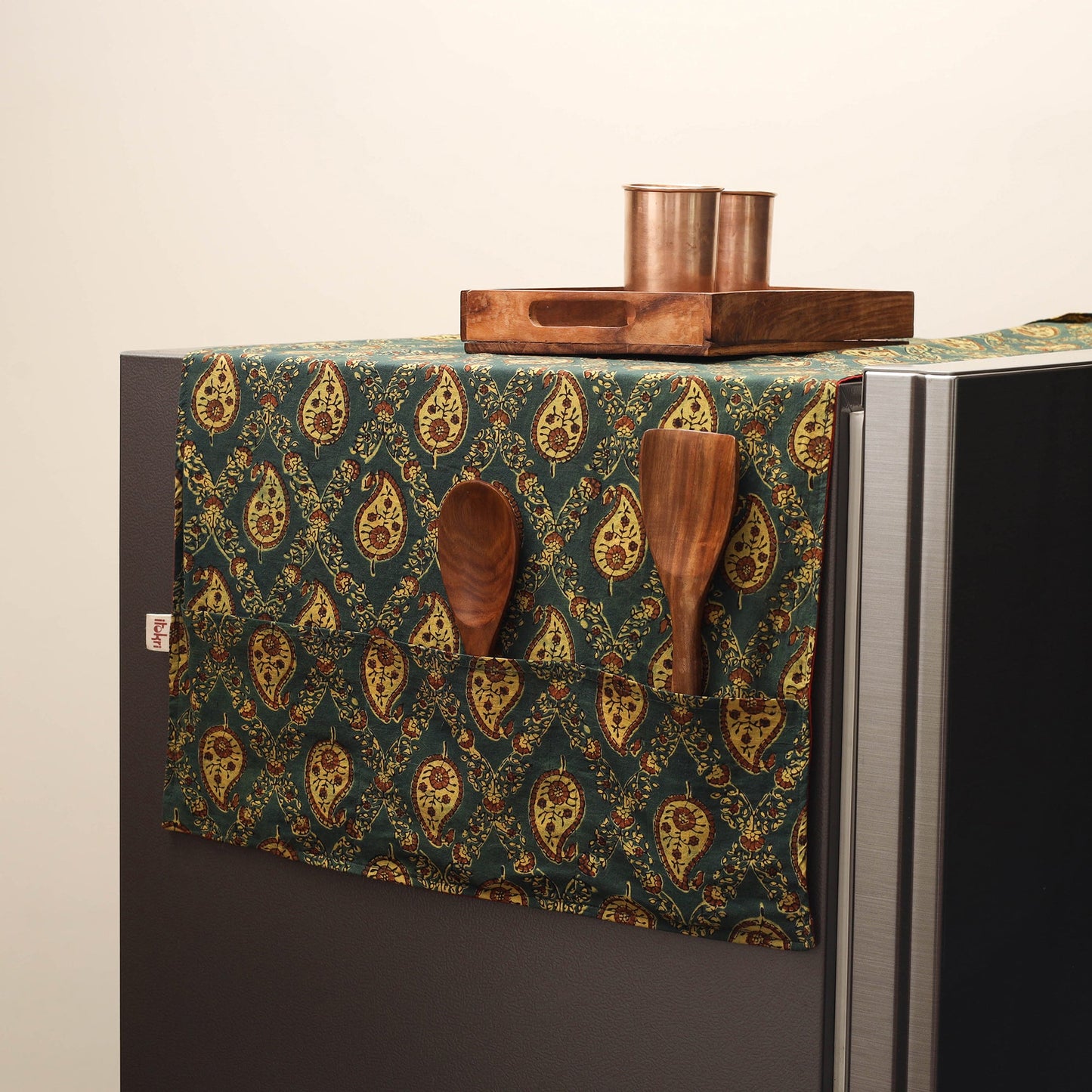 Handmade fridge top cover with multiple pockets 33