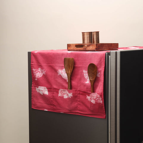 Handmade fridge top cover with multiple pockets 33
