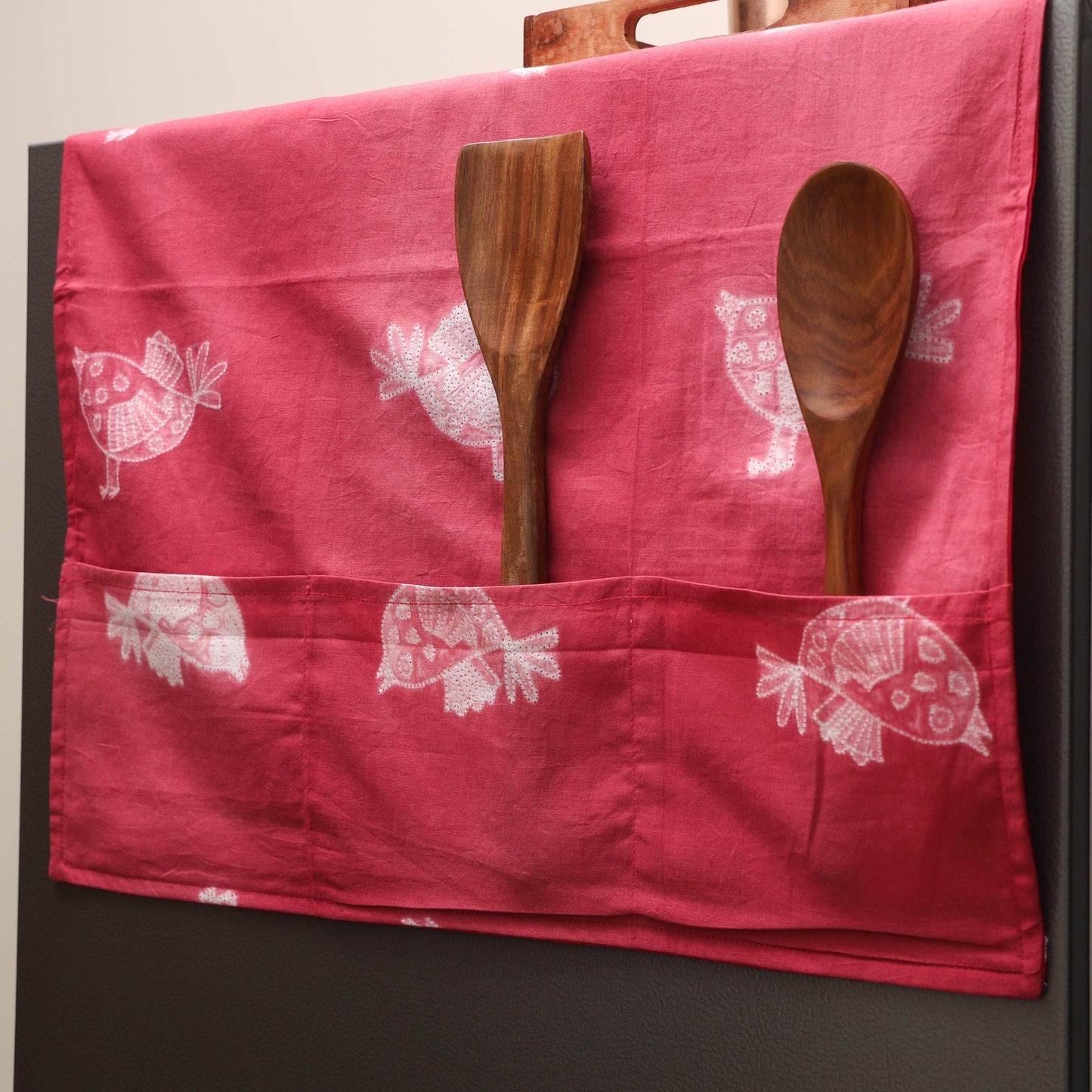 Handmade fridge top cover with multiple pockets 33