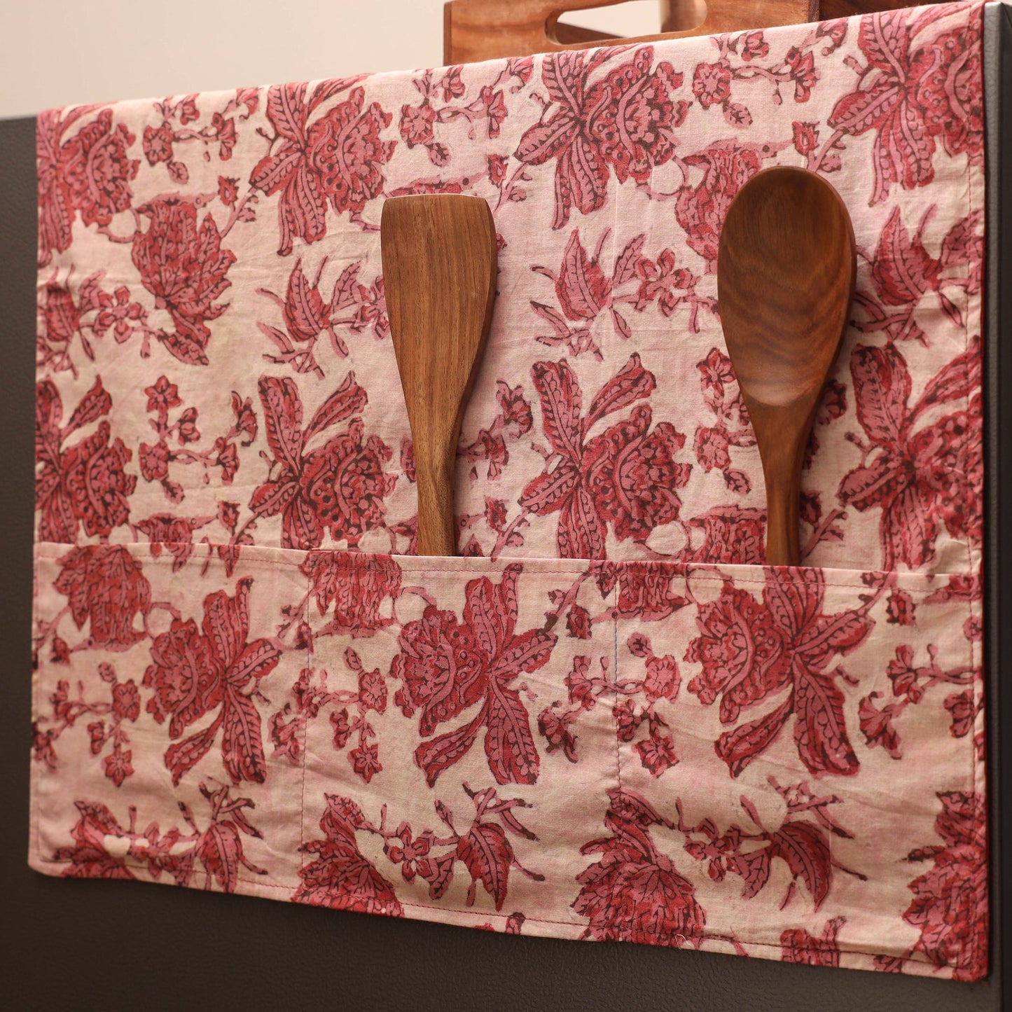 Handmade fridge top cover with multiple pockets 34