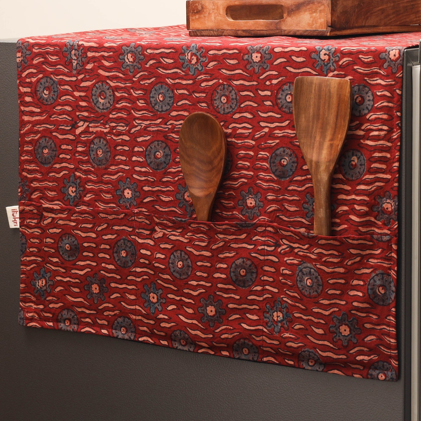 Handmade fridge top cover with multiple pockets 34