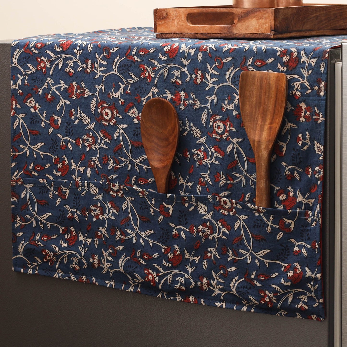 Handmade fridge top cover with multiple pockets 35