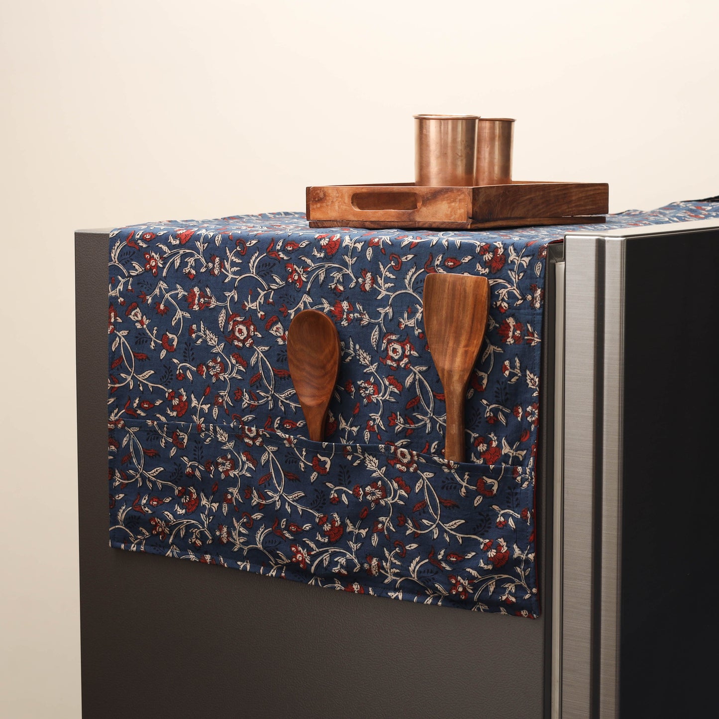Handmade fridge top cover with multiple pockets 35