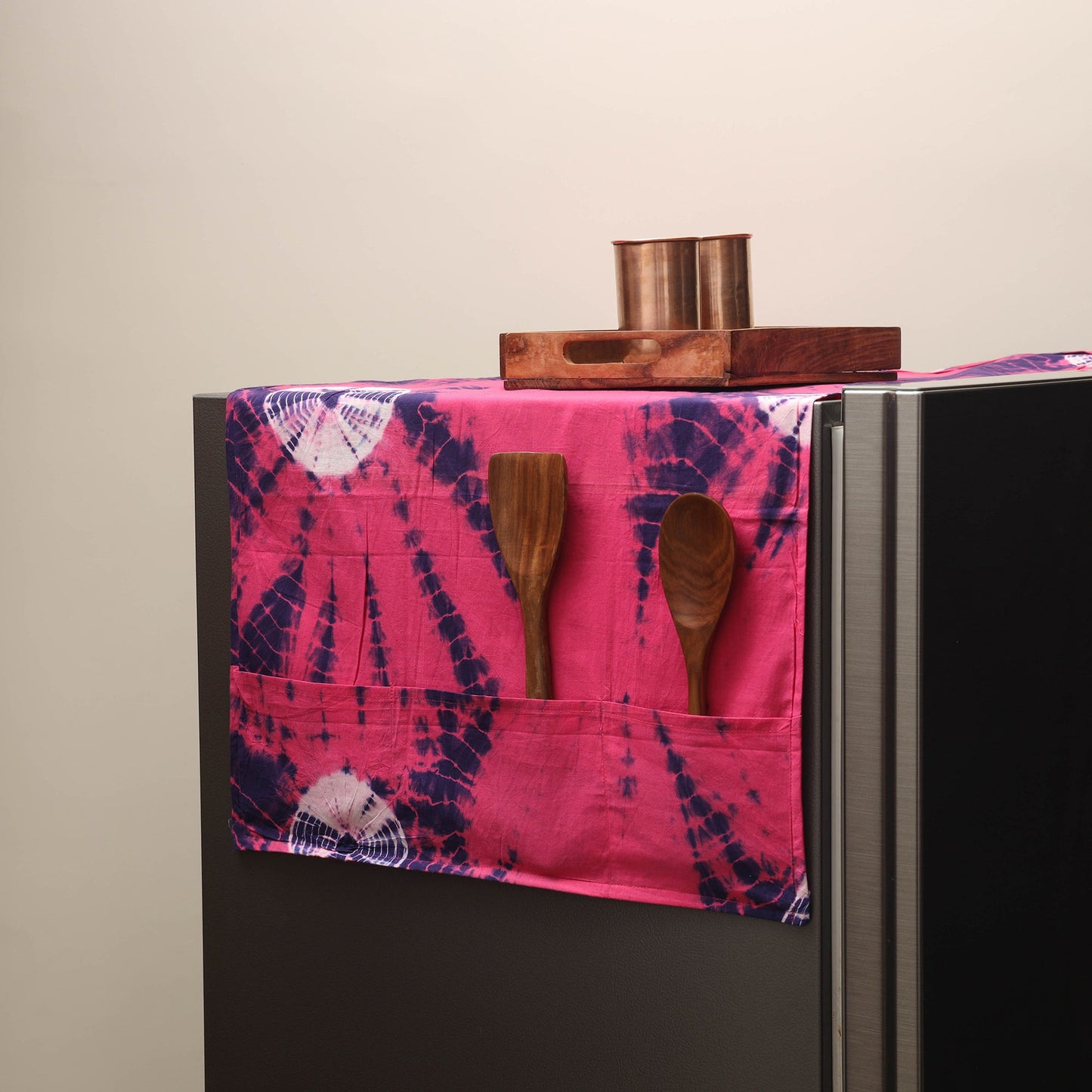 Handmade fridge top cover with multiple pockets 36