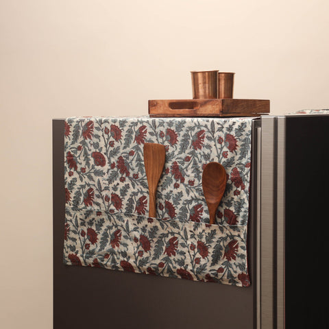 Handmade fridge top cover with multiple pockets 37