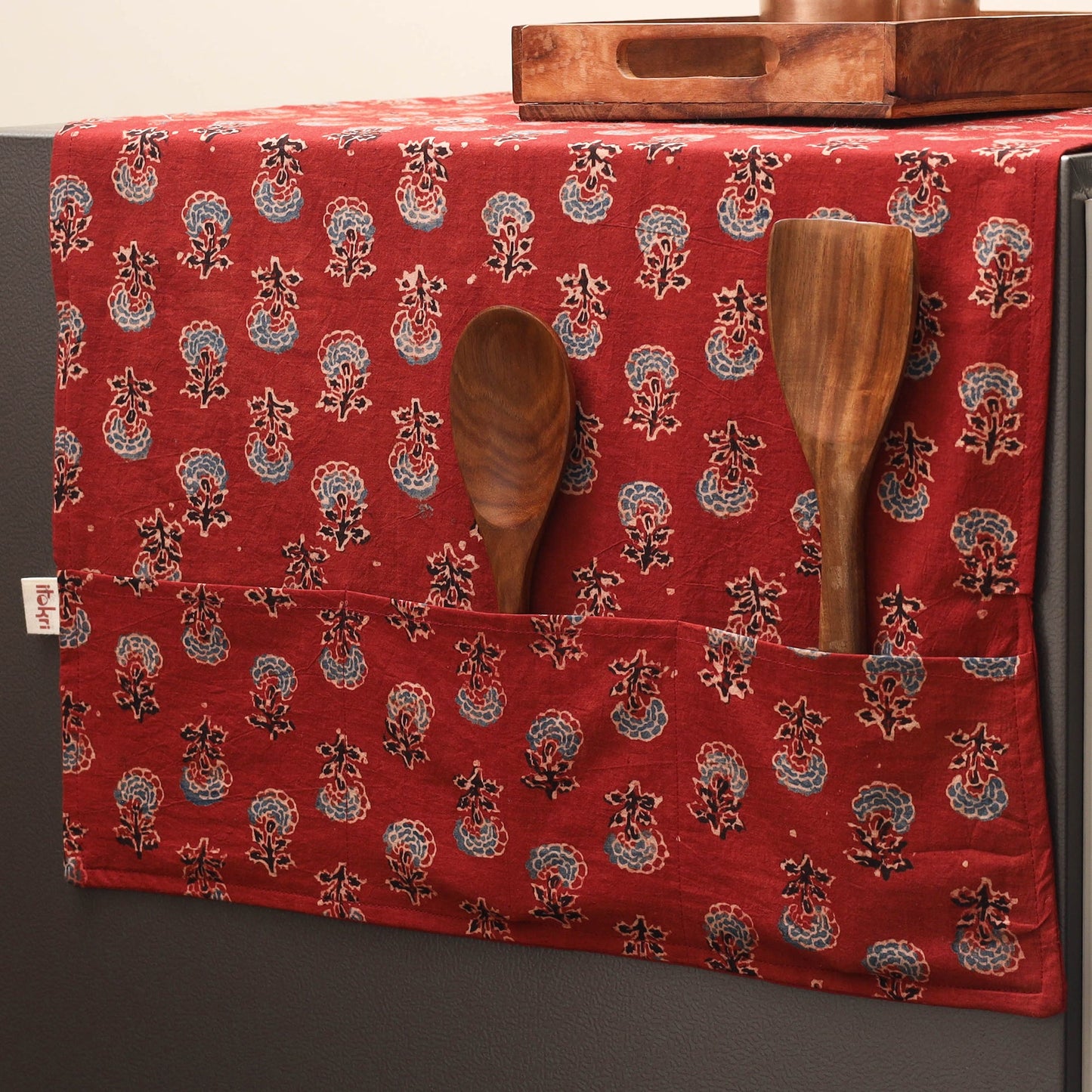 Handmade fridge top cover with multiple pockets 37