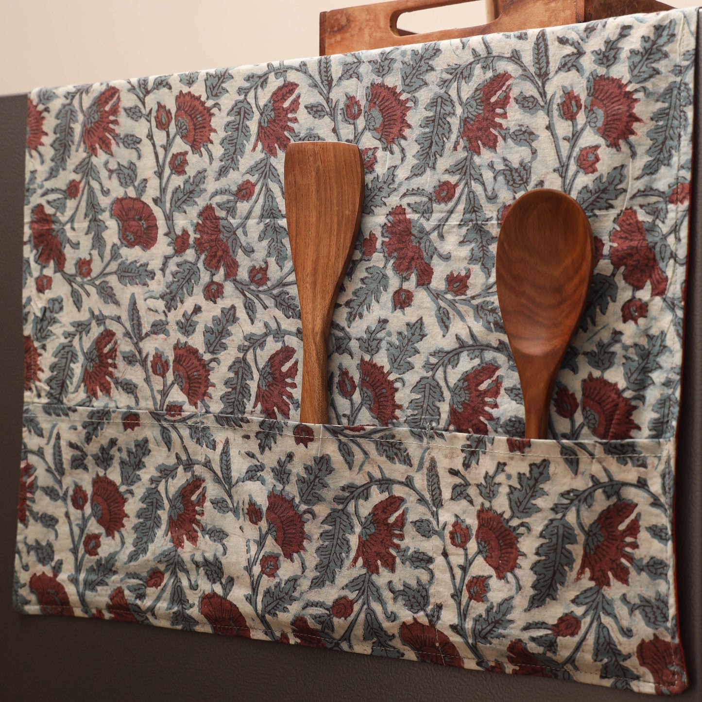 Handmade fridge top cover with multiple pockets 37