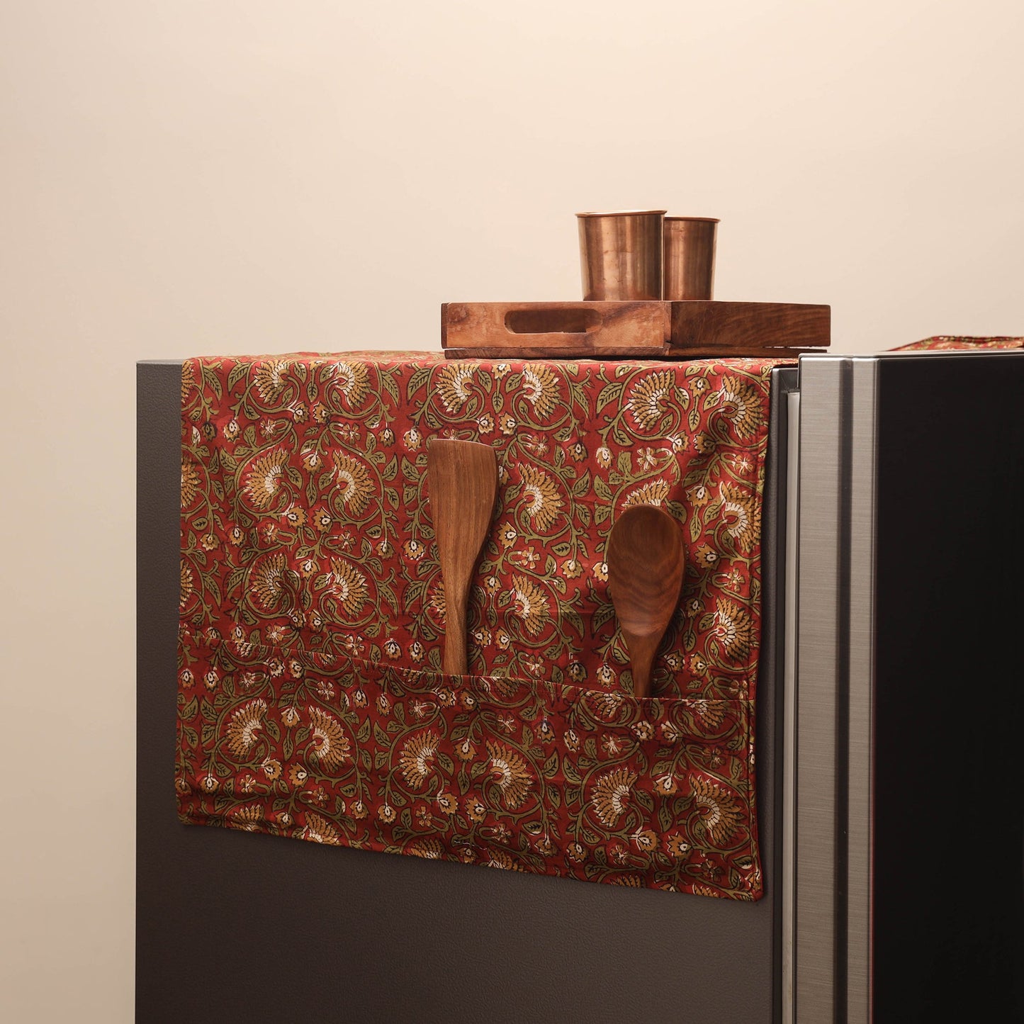 Handmade fridge top cover with multiple pockets 38