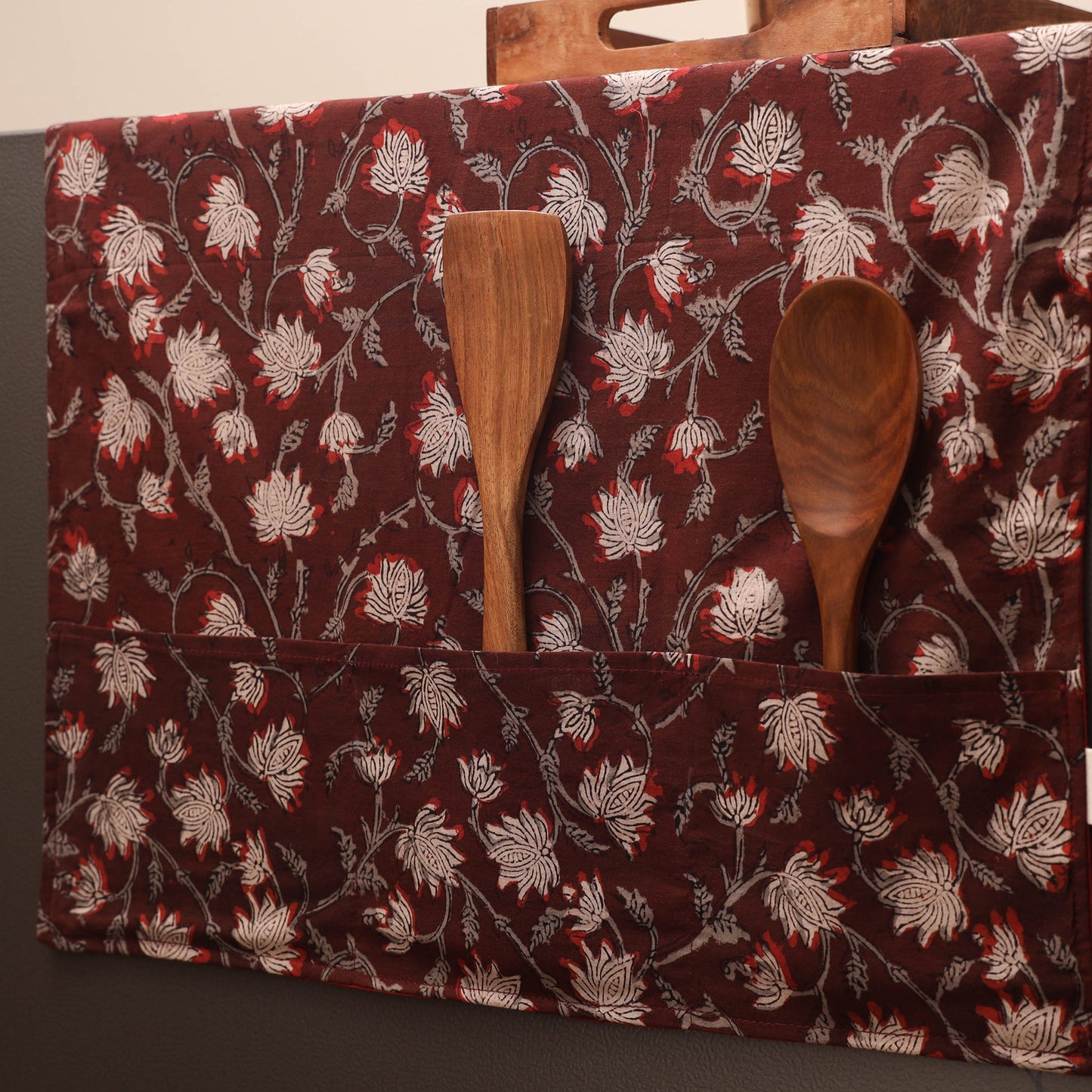 Handmade fridge top cover with multiple pockets 39