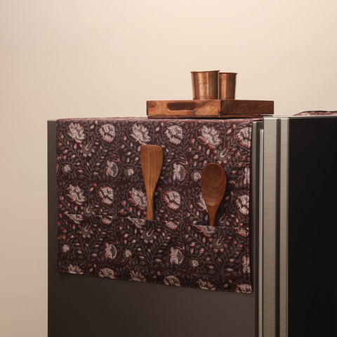 Handmade fridge top cover with multiple pockets 41