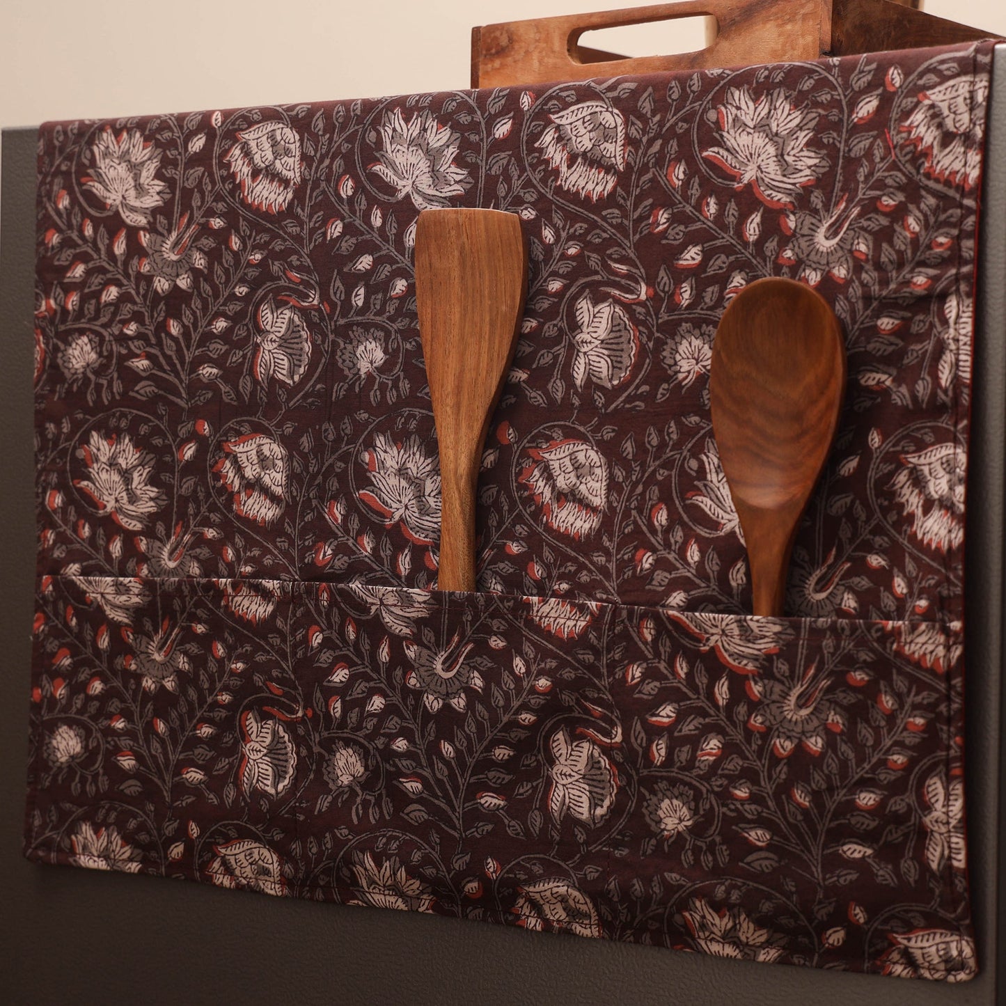 Handmade fridge top cover with multiple pockets 41