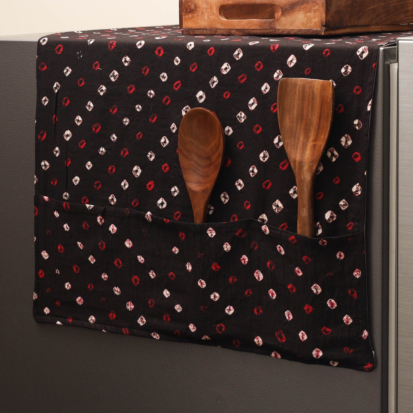 Handmade fridge top cover with multiple pockets 41