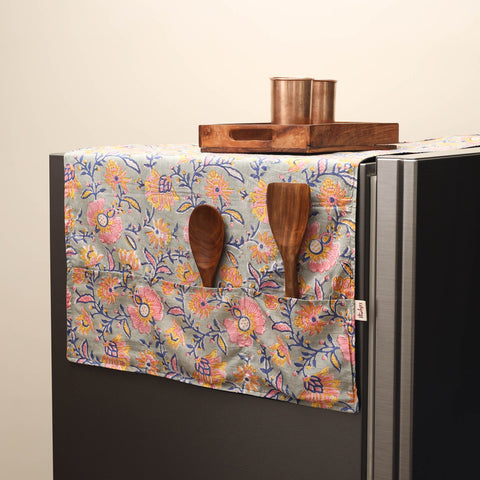 Handmade fridge top cover with multiple pockets 42