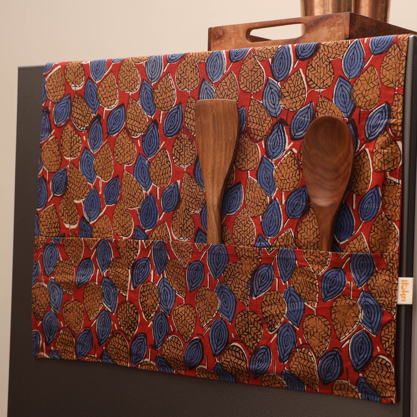 Handmade fridge top cover with multiple pockets 42