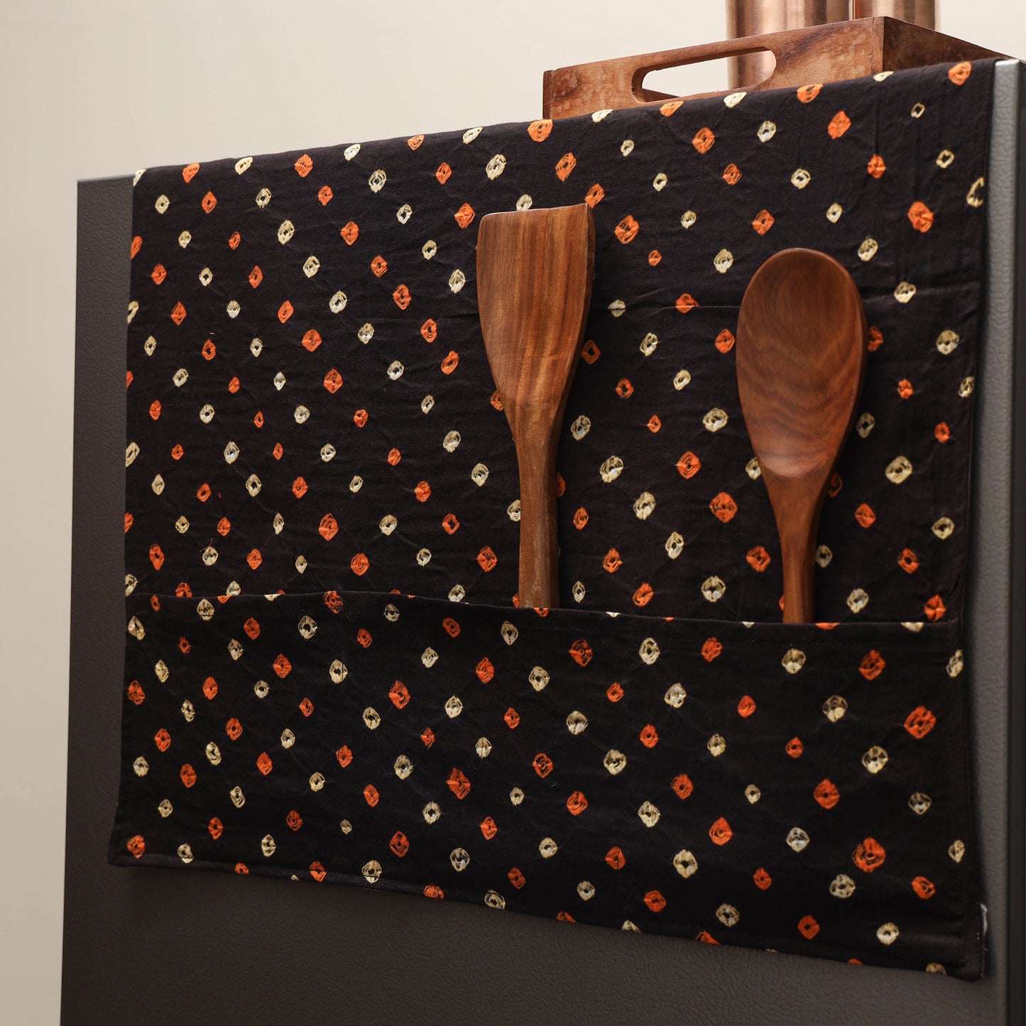 Handmade fridge top cover with multiple pockets 43