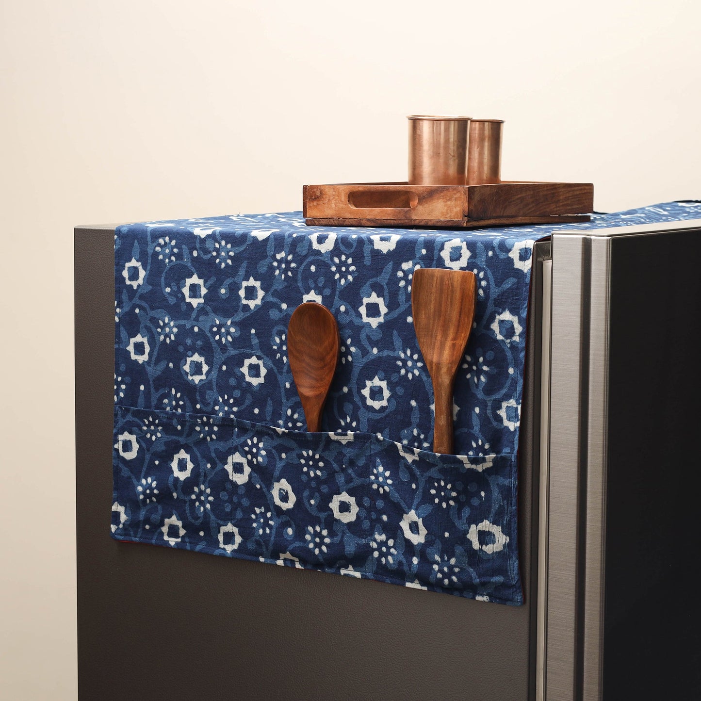 Handmade fridge top cover with multiple pockets 43