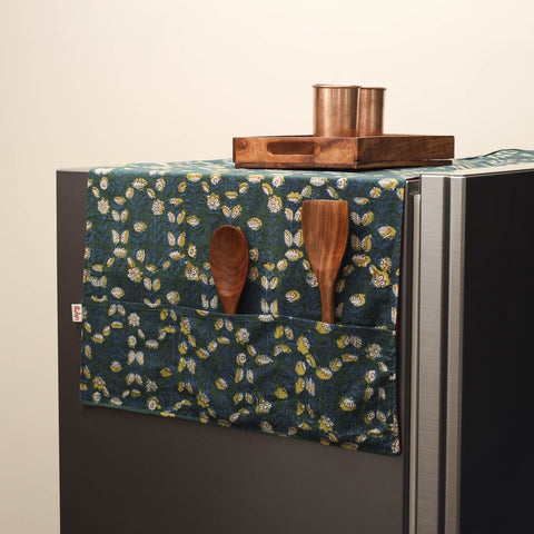 Handmade fridge top cover with multiple pockets 44